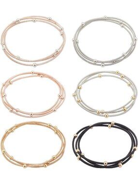 Colorful 18Pcs Guitar String Bracelets - Stackable Titanium Steel Beaded Jewelry